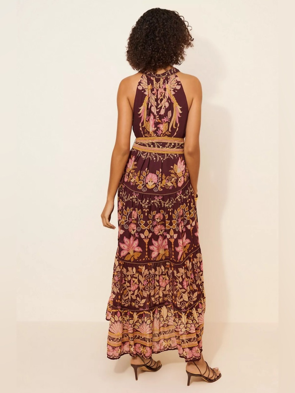 Farm Rio burgundy Bella maxi dress - Picture 3 of 10